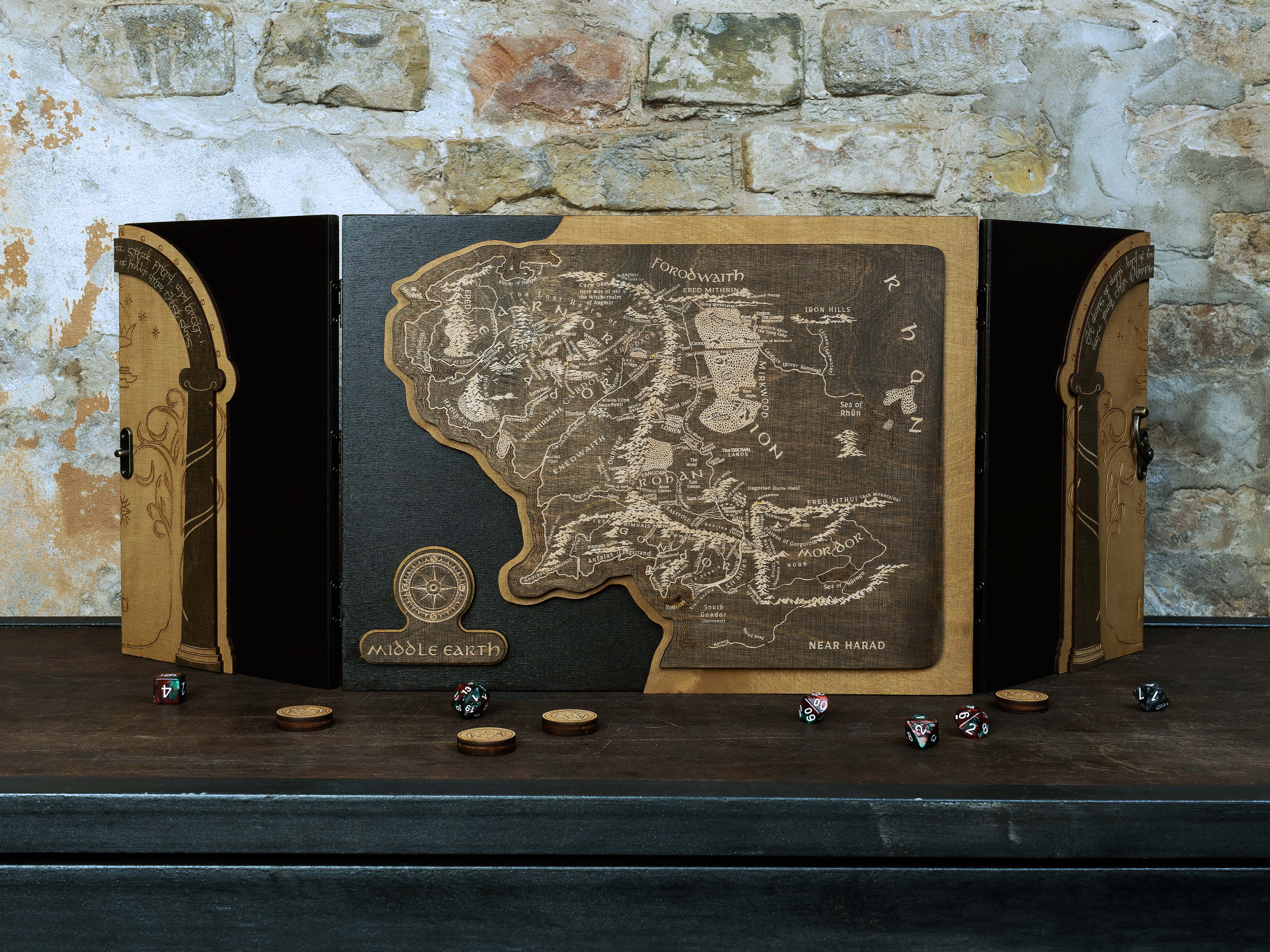 Lord of the Rings Map Dungeon Master screen with magnets, Dungeon master screens - GravisCup