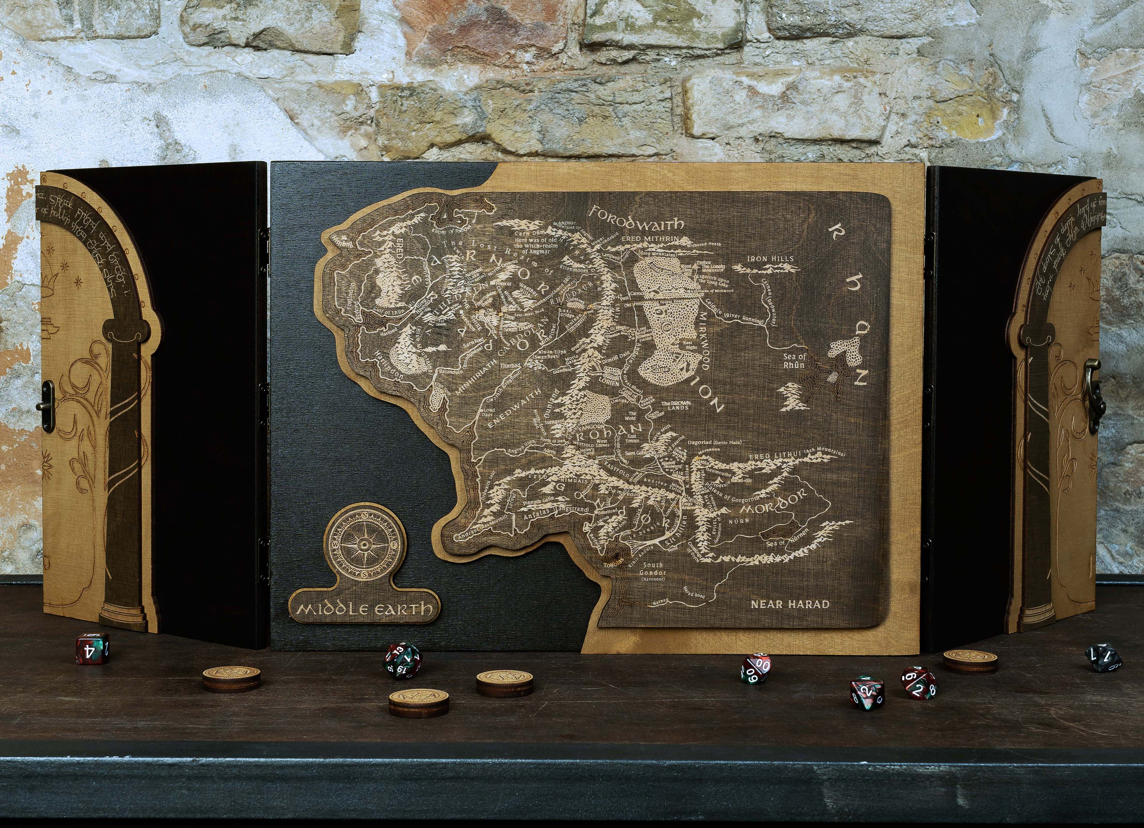 Lord of the Rings Map Dungeon Master screen with magnets, Dungeon master screens - GravisCup
