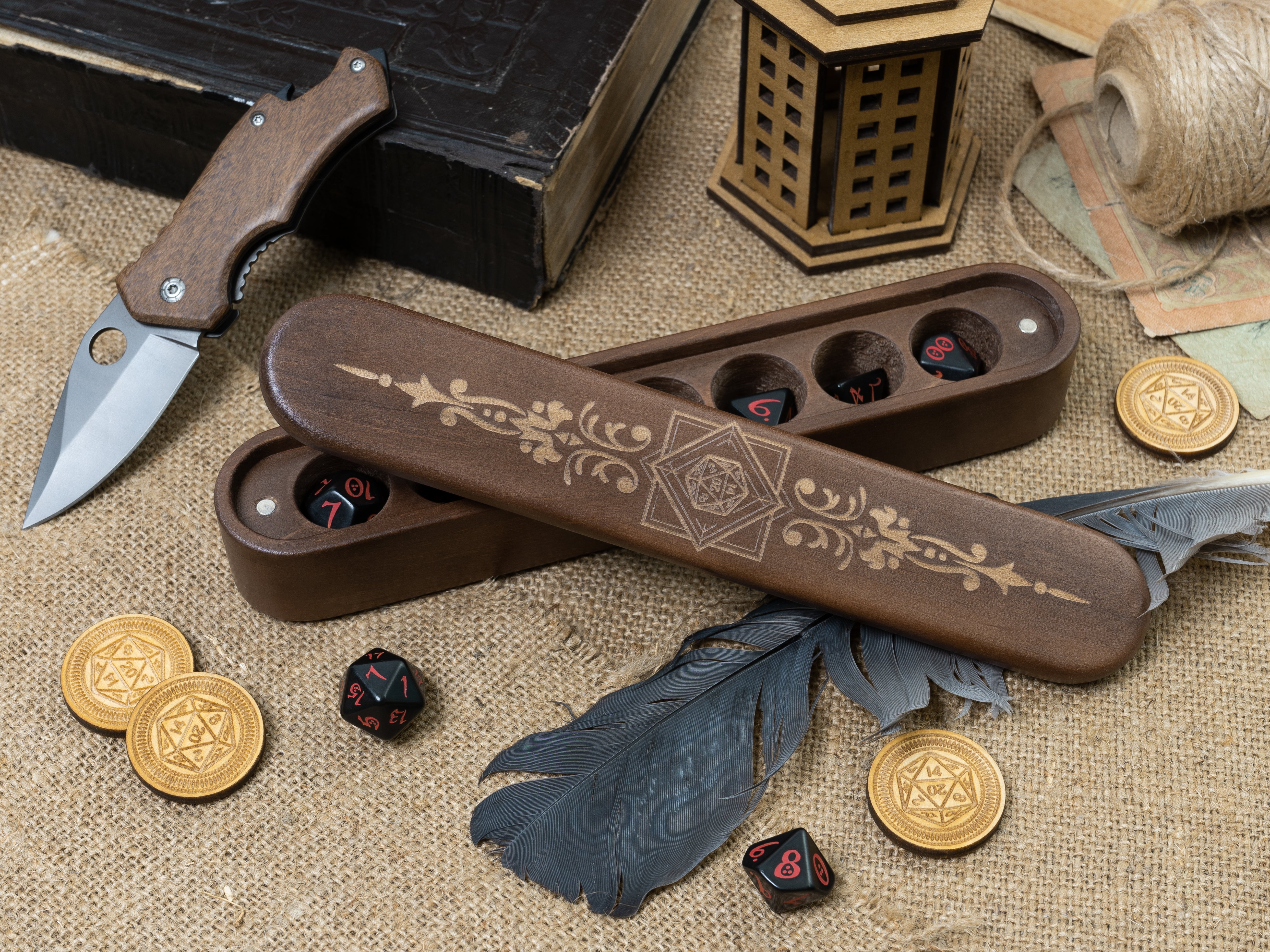 Dice vault, Wood dice box, Case for storage, Dice boxes and trays - GravisCup