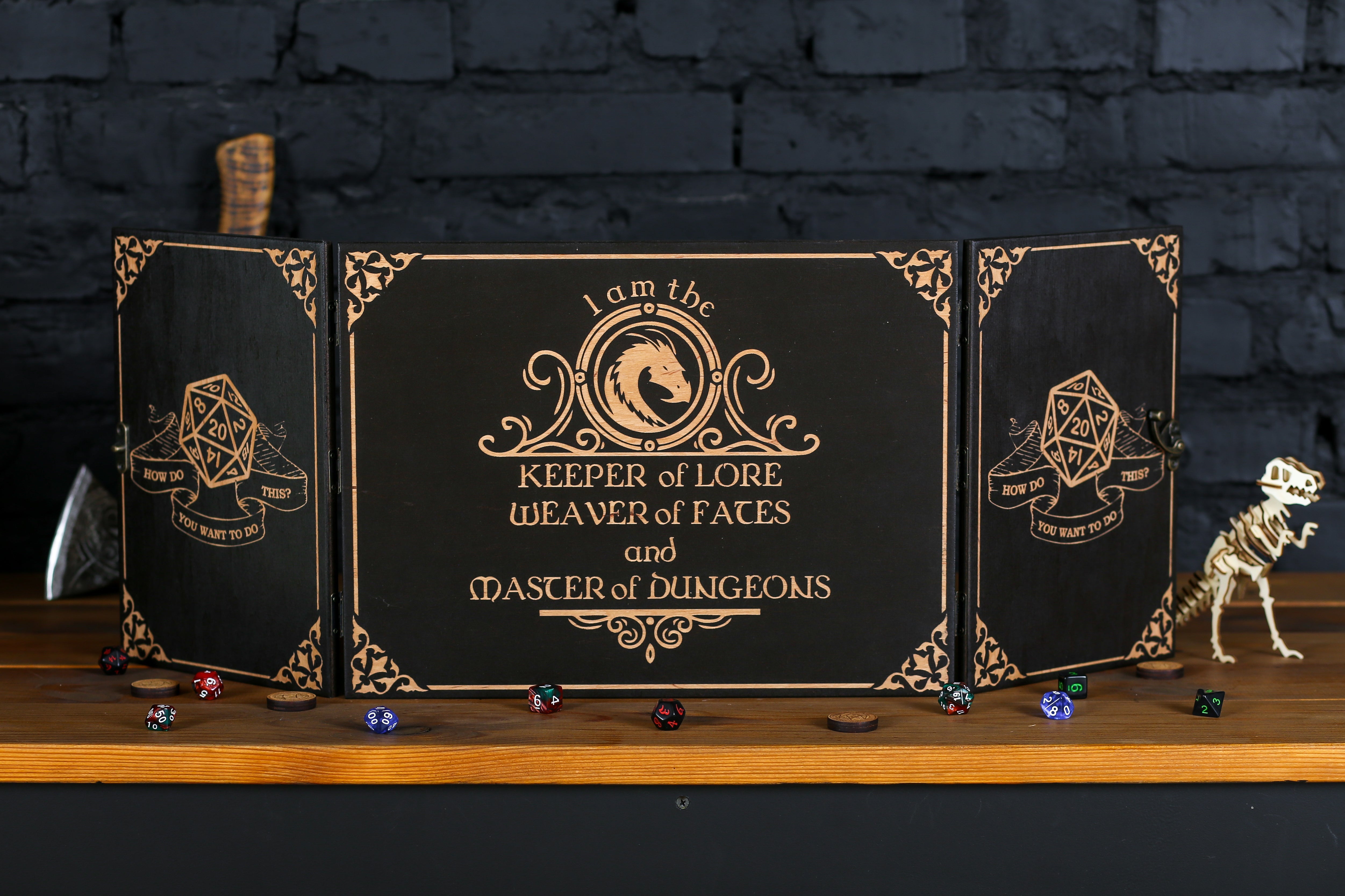 DM screen, Handcrafted Dungeon Master wooden screen, Dungeon master screens - GravisCup