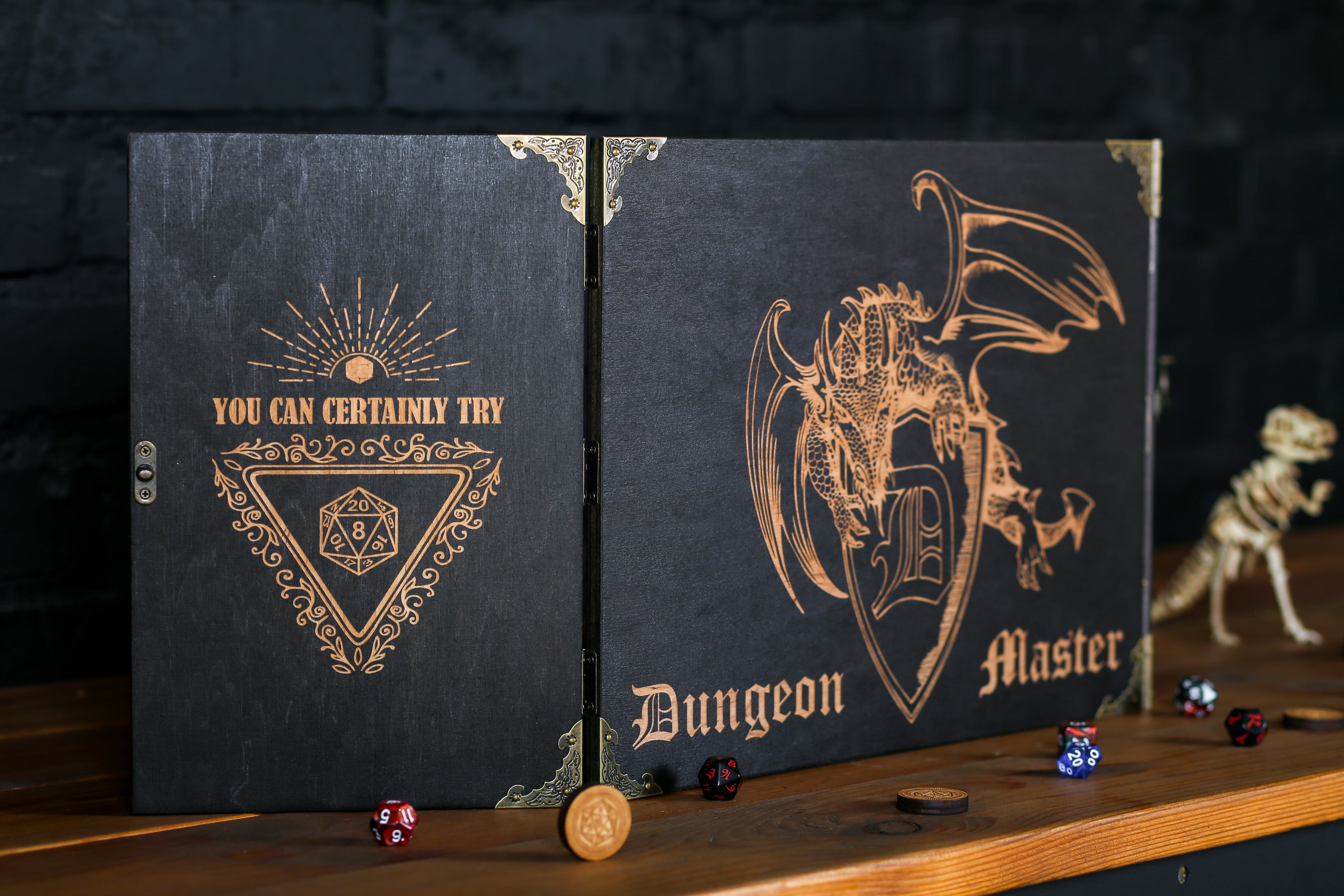 Dungeons and Dragons Game Master wood magnetic screen "DM", Dungeon master screens - GravisCup