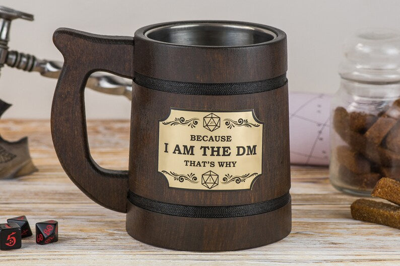 Dungeon Master personalized wooden mug, Bestseller, DND Mugs - GravisCup