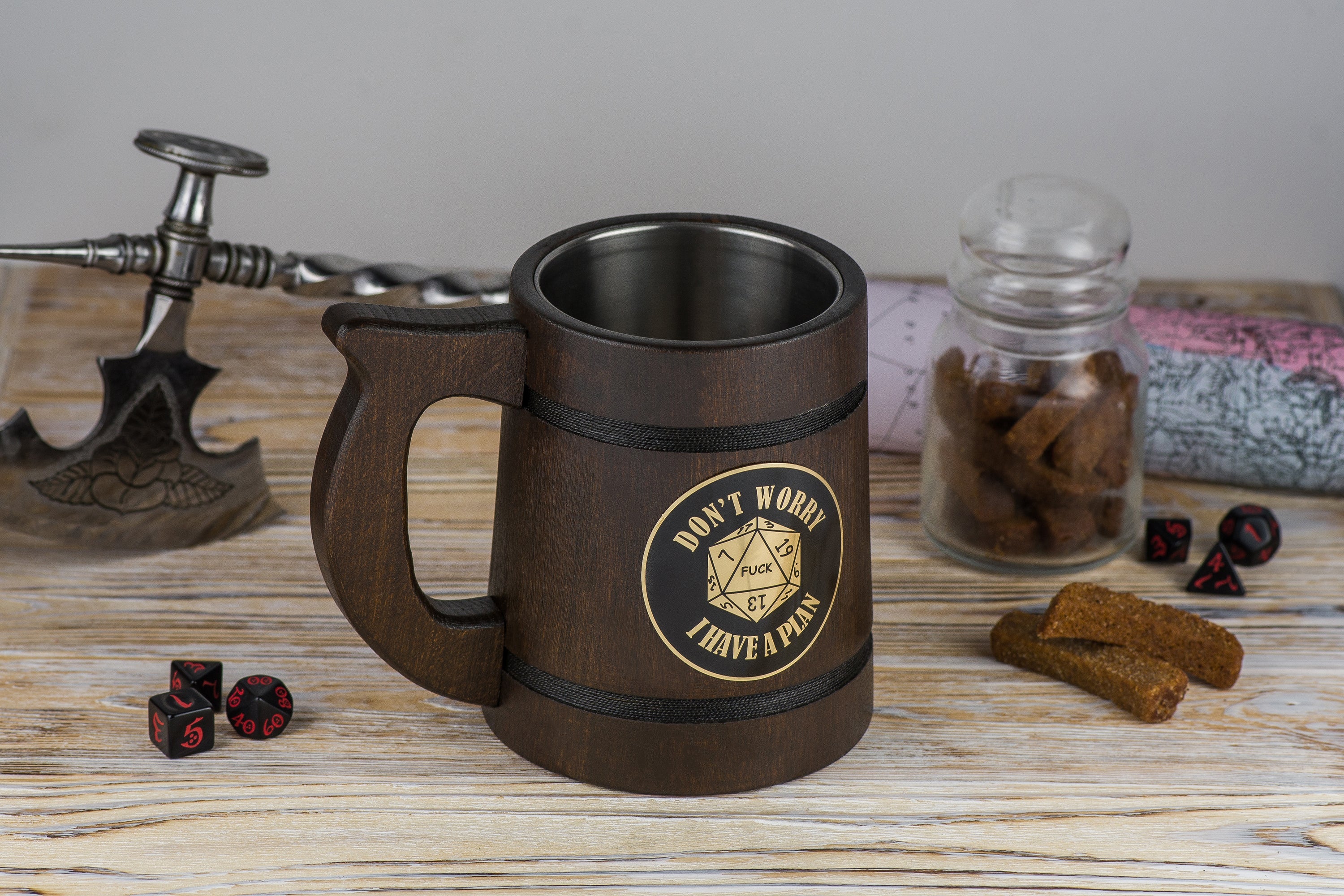 Dungeons and Dragons beer tankard "Don't worry I have a plan", DND Mugs - GravisCup