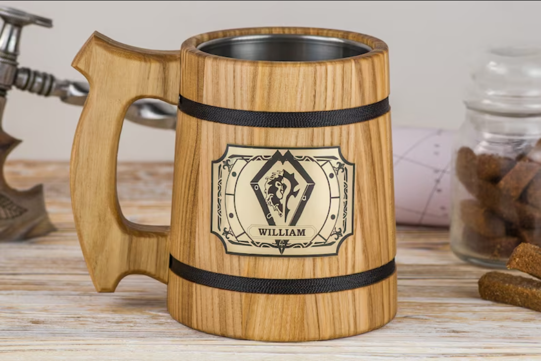 World of warcraft For the Horde personalized wooden mug, WoW mugs - GravisCup
