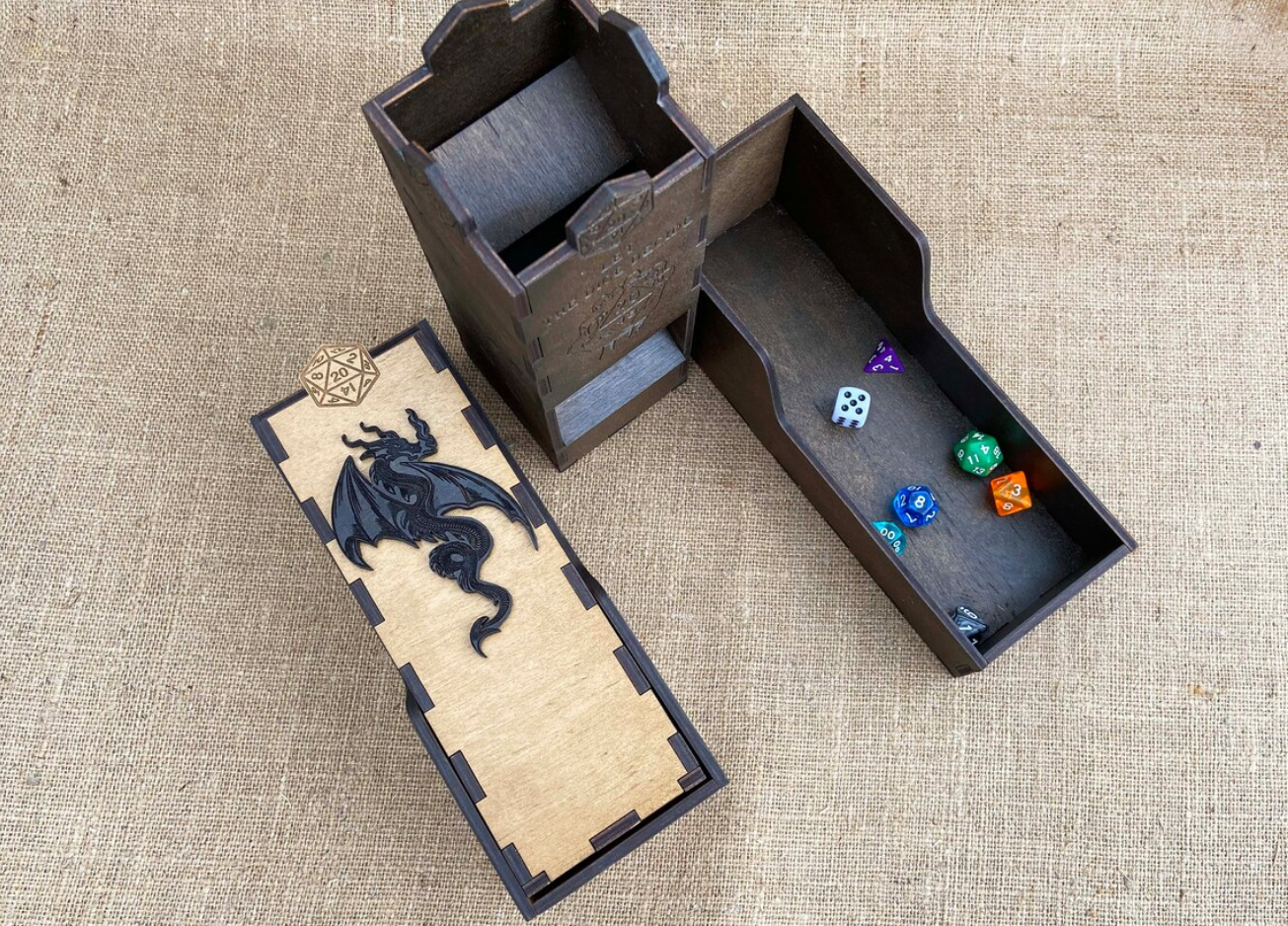 Dice tower wood, Dnd dice tower and tray, Dice towers - GravisCup