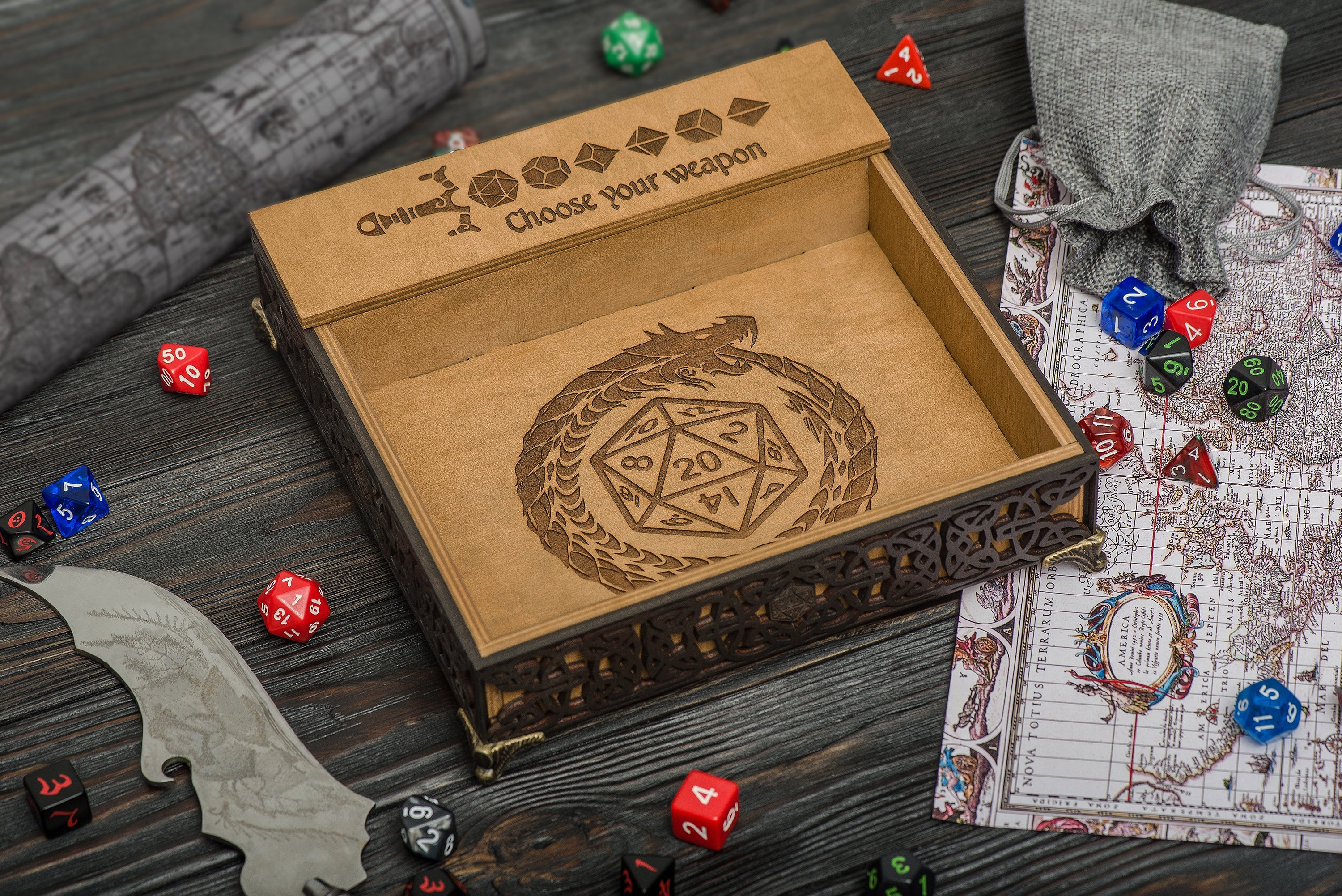 Dice tray and storage wood, Dice boxes and trays - GravisCup