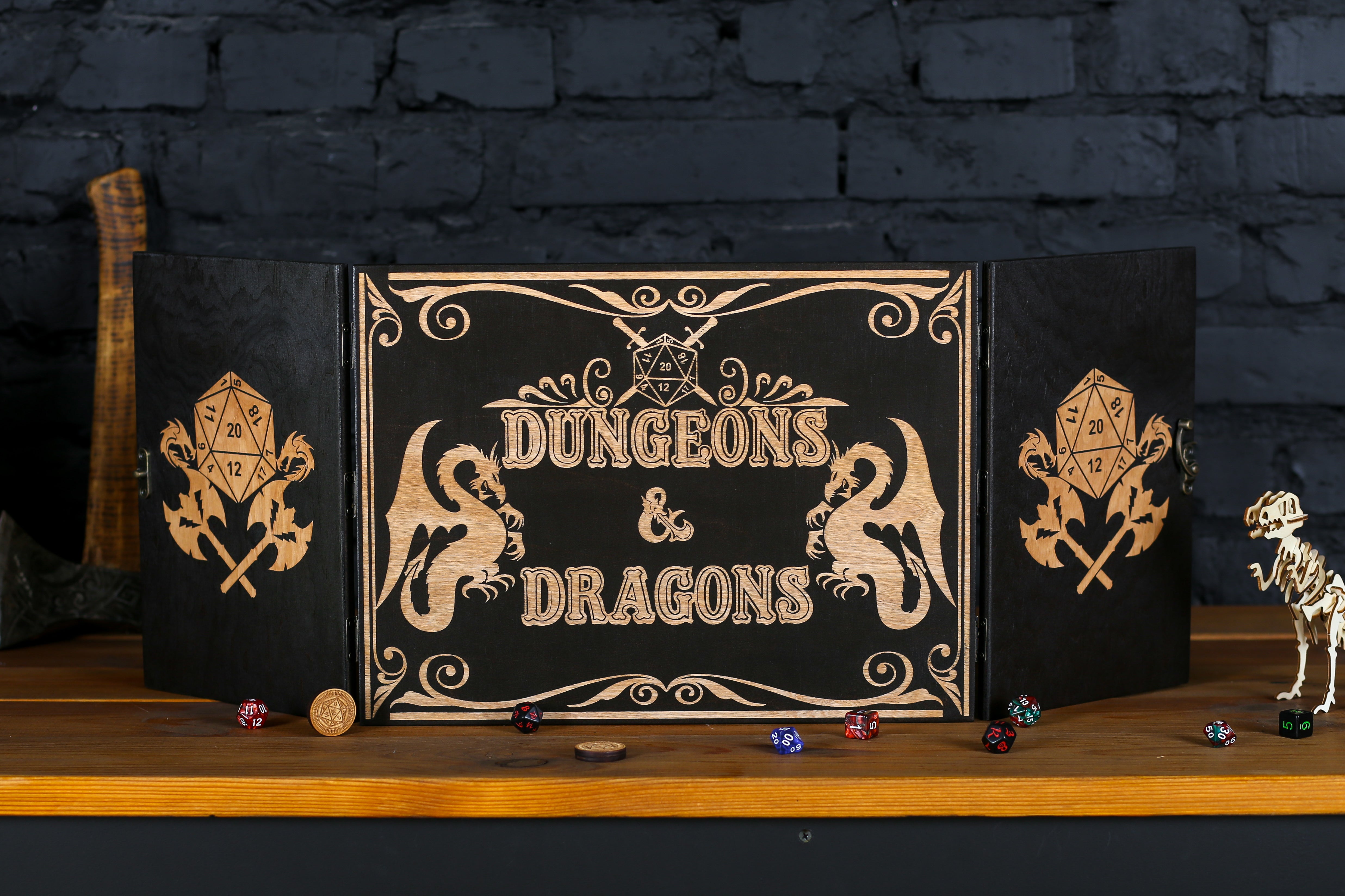 Dungeons and Dragons DM screen, Handcrafted wooden screen magnetic, Dungeon master screens - GravisCup