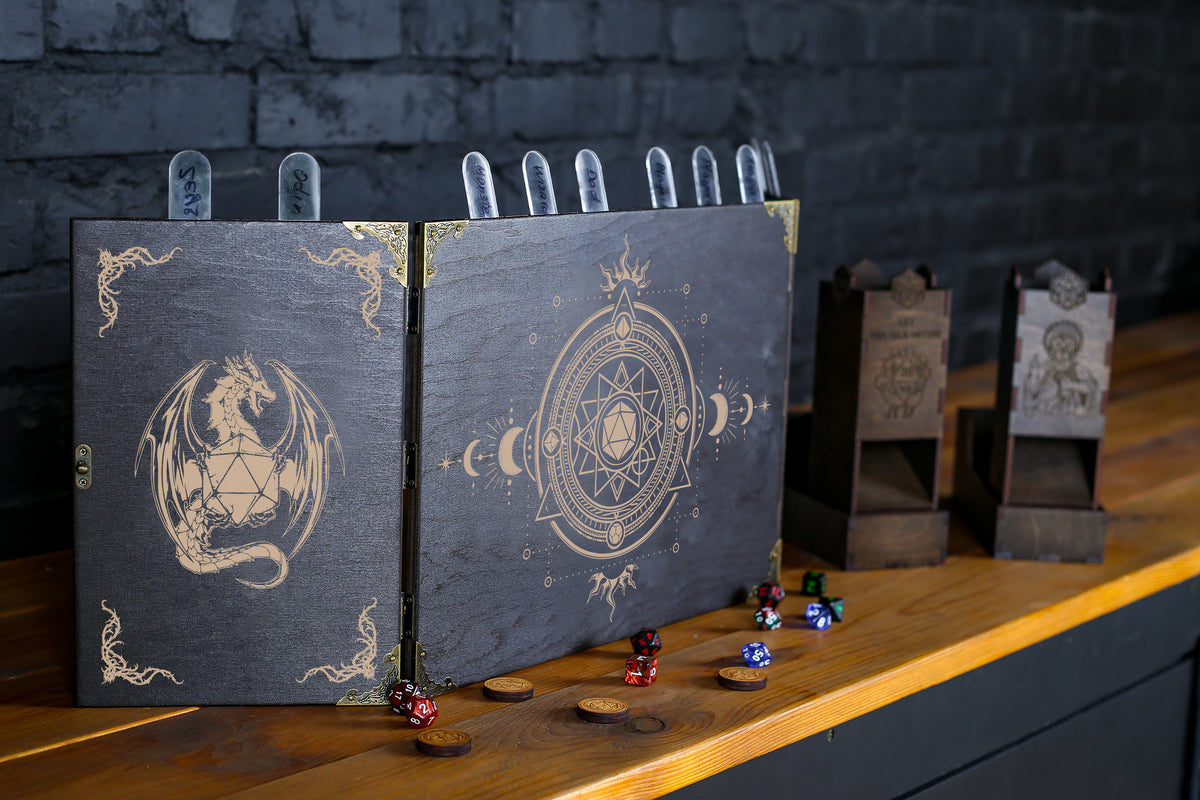 Rpg Screen Custom dungeon master screen, Wooden RPG screen, Mystic dnd dm screen ...