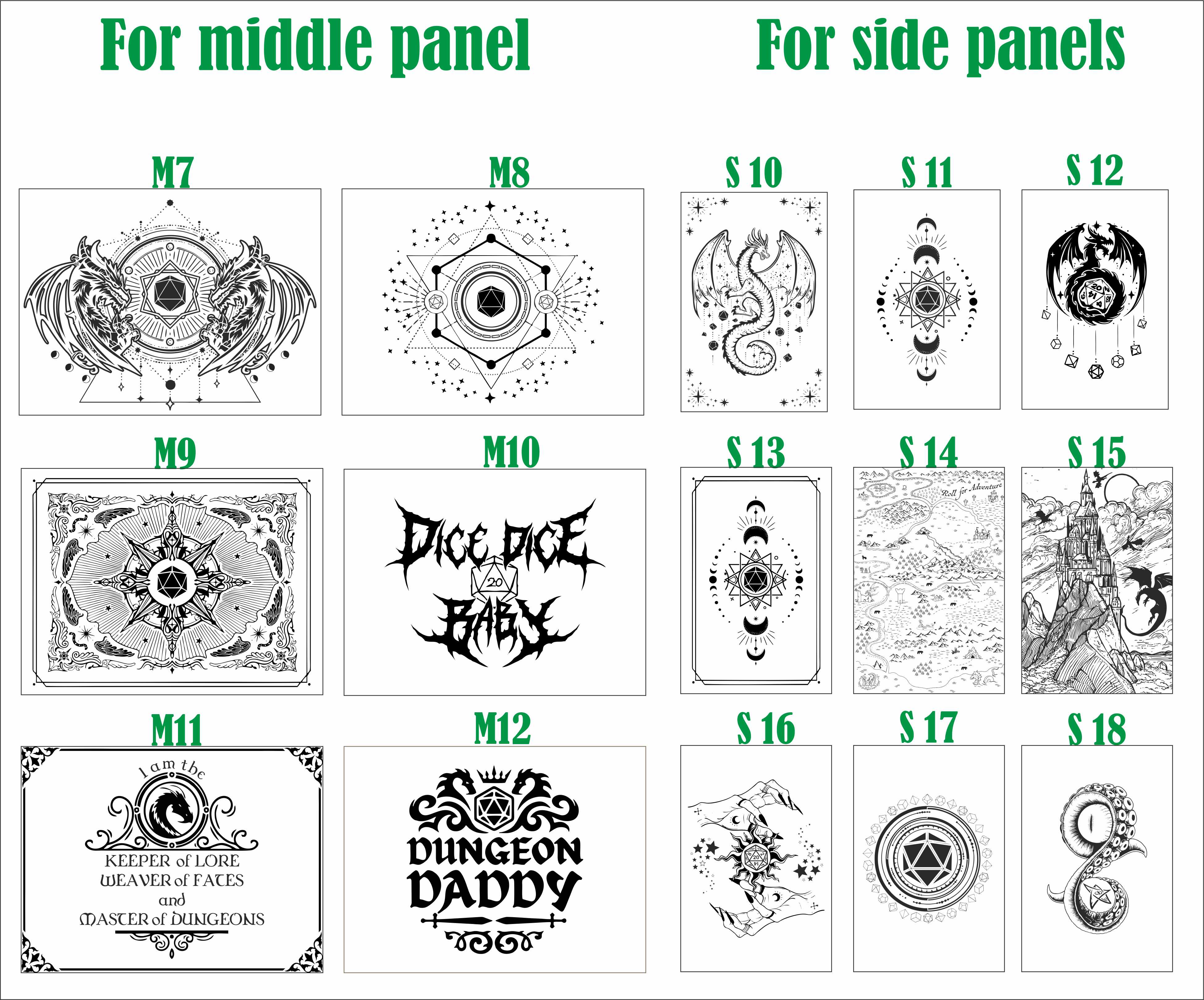 Game Master Screen with 6 Panels – Magnetic Wooden RPG Screen