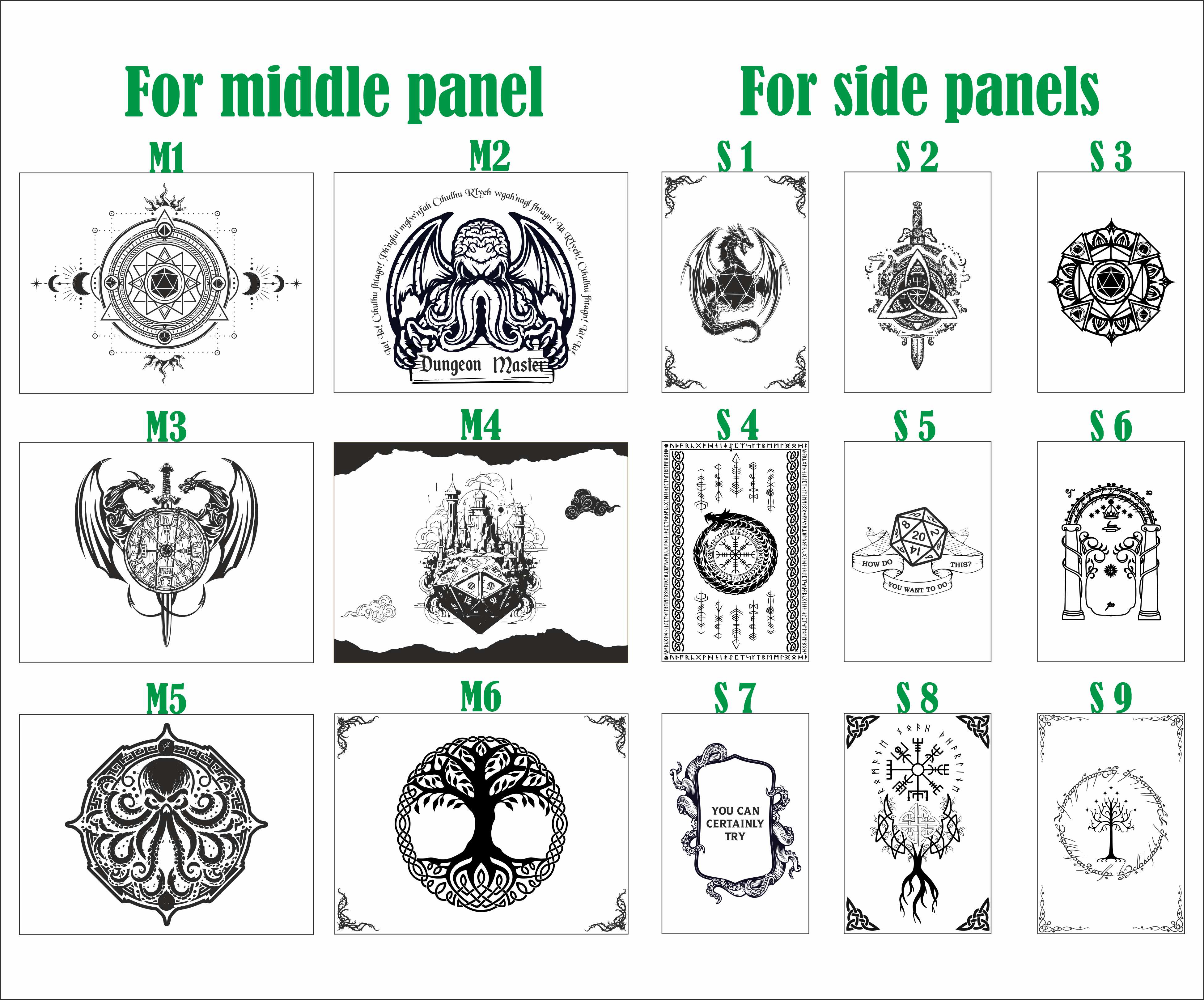 Game Master Screen with 6 Panels – Magnetic Wooden RPG Screen